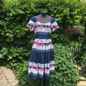 eShackti Cotton Retro Flamingo Dress